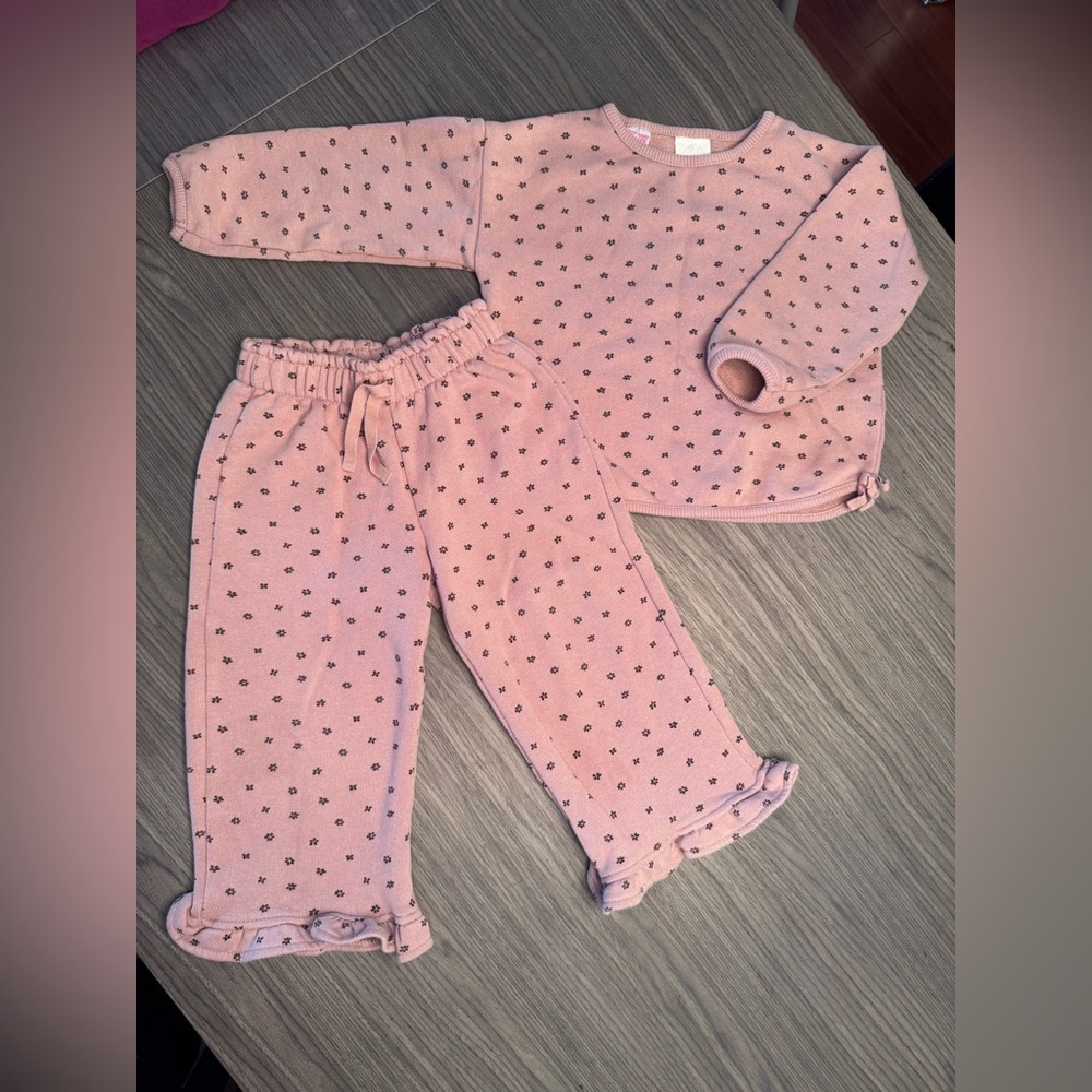 ✨3/$45✨Zara Pink Floral Print Kids Matching Set